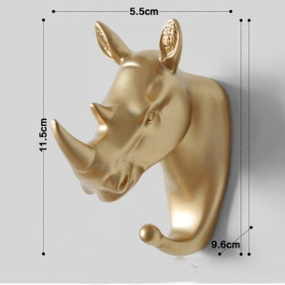 Crochet Porte Manteau Rhinocéros Design