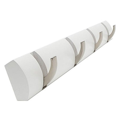 Porte Manteau Mural Cylindrique Crochets Rétractables Blanc
