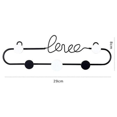 Patère Murale Love Moderne Noir