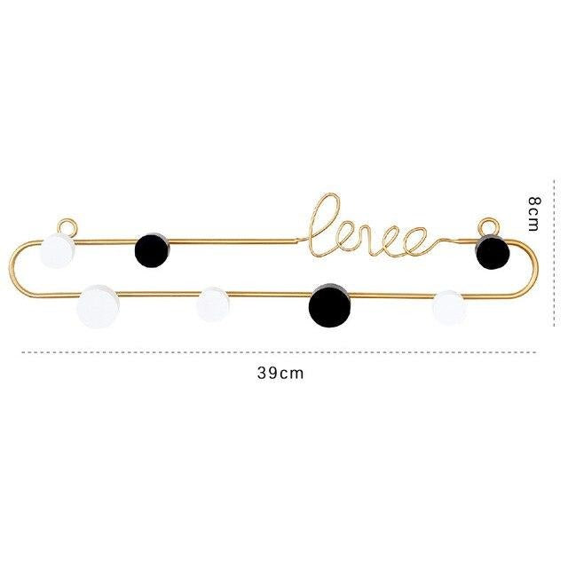 Porte Manteau Love Moderne Doré