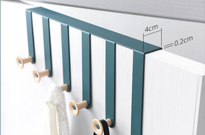 Porte Manteau Mural Sur Porte Bleu