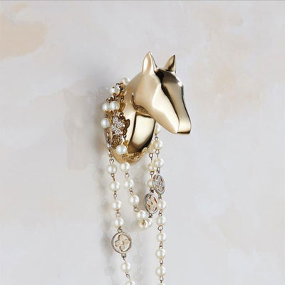 Crochet Porte Manteau Moderne Cheval Doré