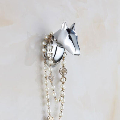 Crochet Porte Manteau Moderne Cheval Argenté