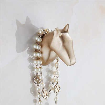 Crochet Porte Manteau Moderne Cheval Or Mate