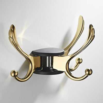 Porte Manteau Mural Demi Perroquet Doré & Noir