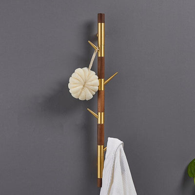 Patère Vertical Doré & Bois