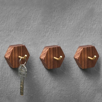 Crochet Mural Hexagone Bois