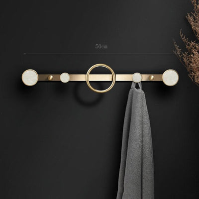 Porte Manteau Mural Cercle Doré & Blanc