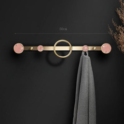 Porte Manteau Mural Cercle Doré & Rose