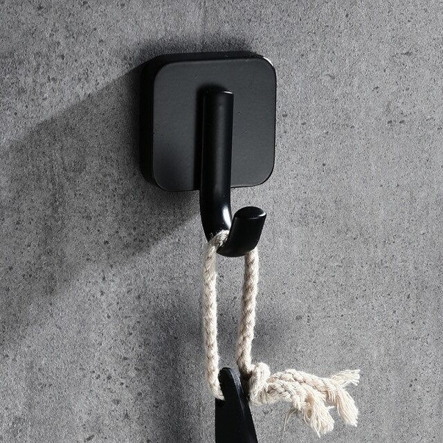 Crochet Porte Manteau Petit Rectangle Noir